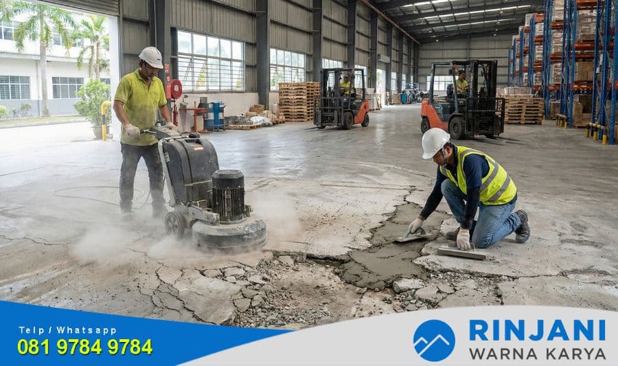 perbaikan lantai beton pabrik