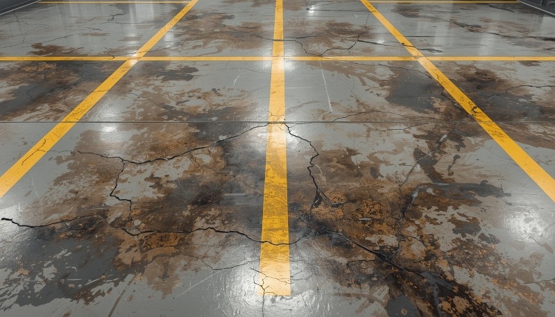 Kondisi lantai balai uji kir sebelum epoxy